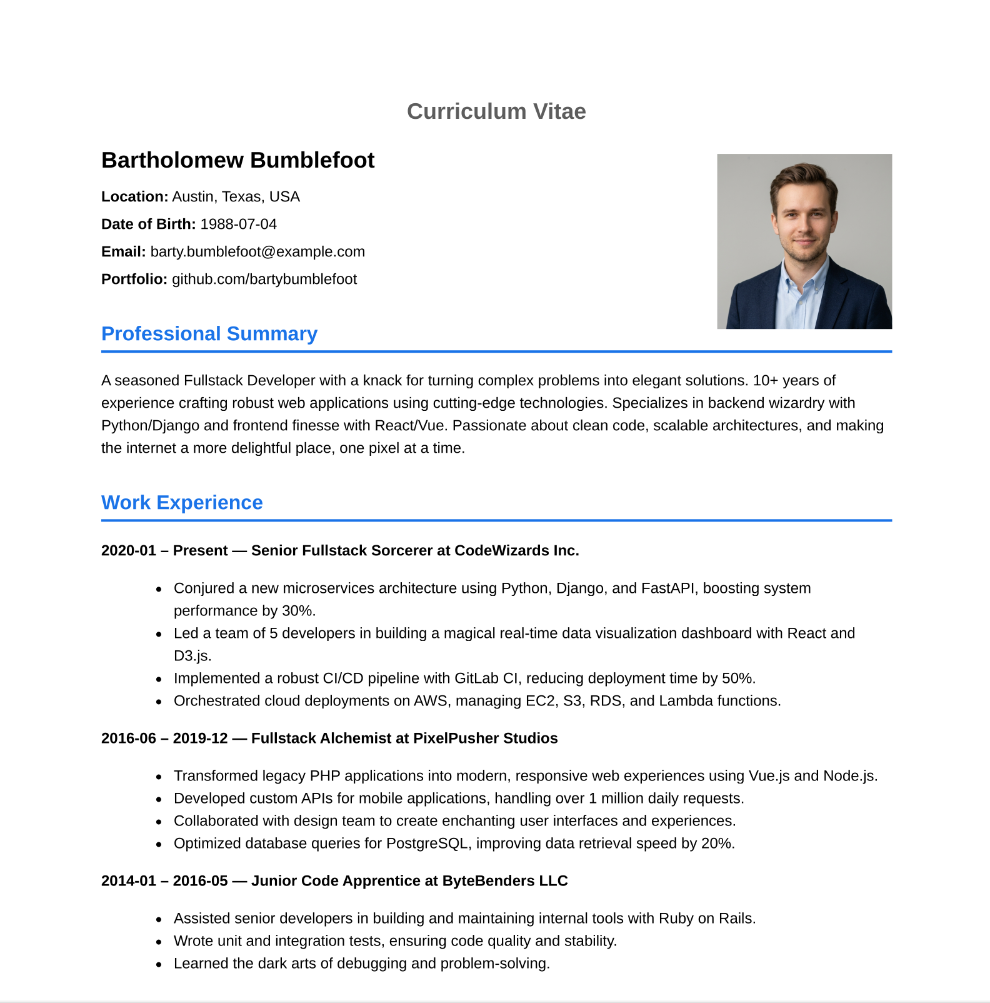 Example Resume 1