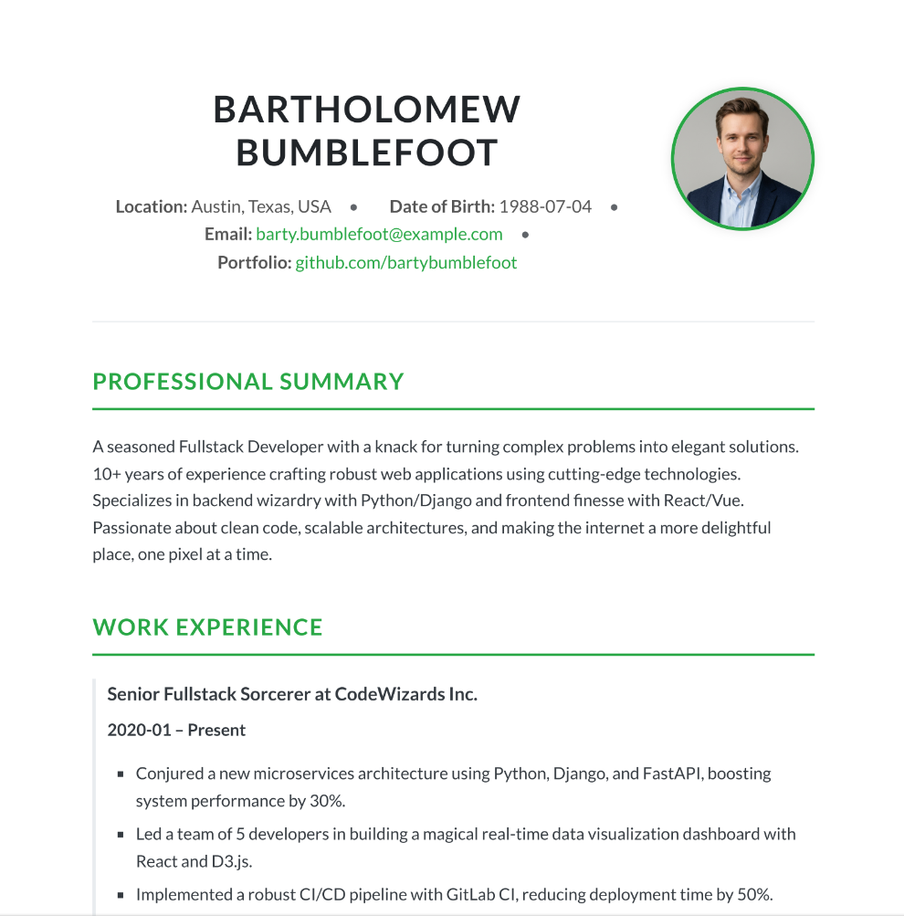 Example Resume 2