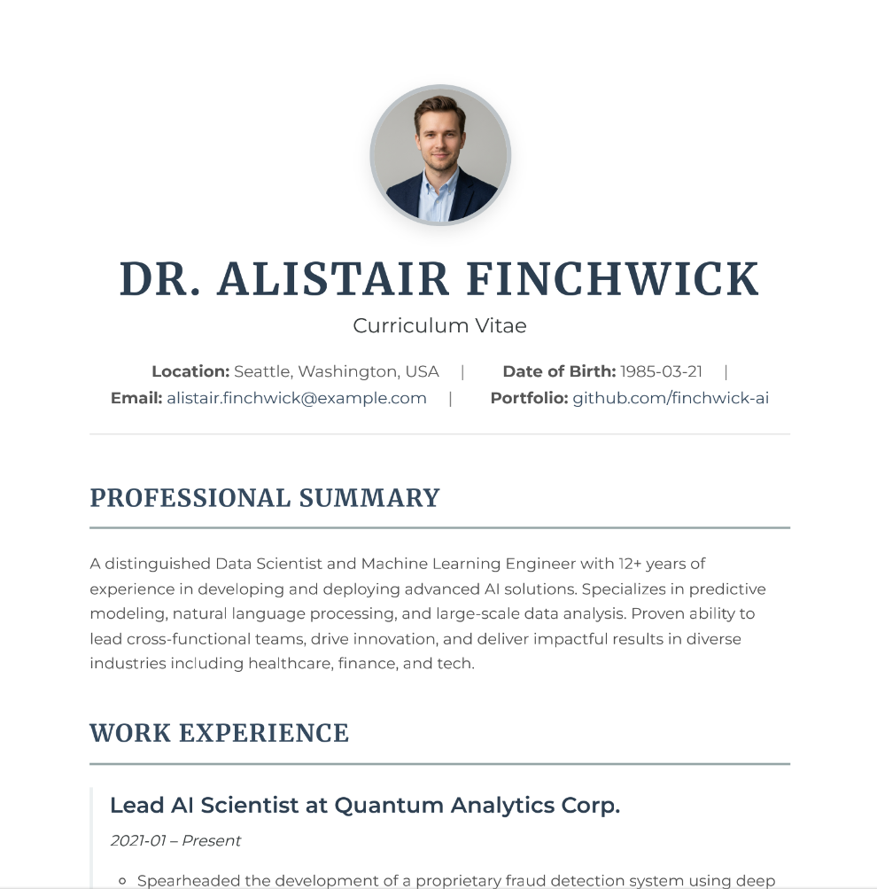 Example Resume 5