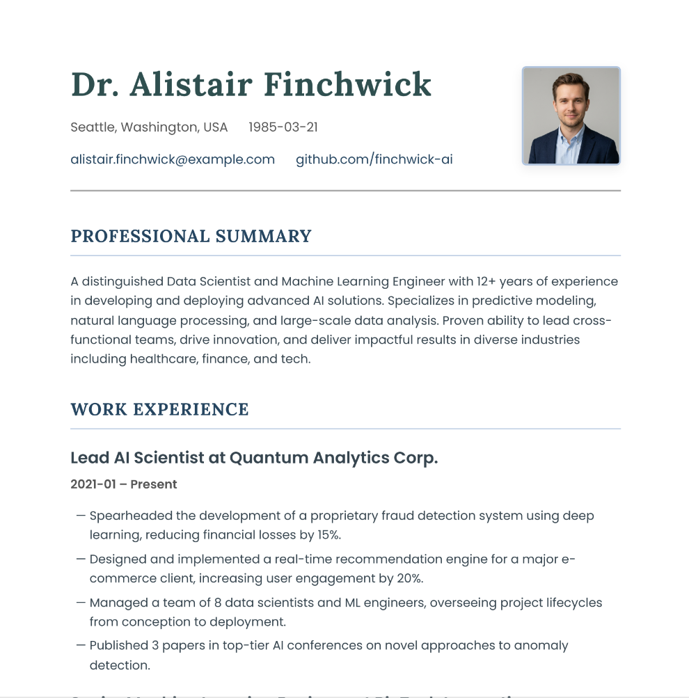 Example Resume 6